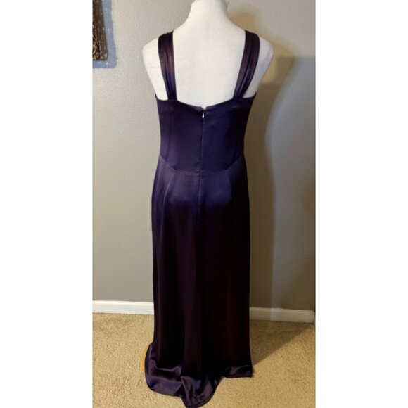 Vintage Y2K Vera Wang Long Formal Maxi Dress 10 Purple Silk Party Cruise Wedding - Picture 8 of 15